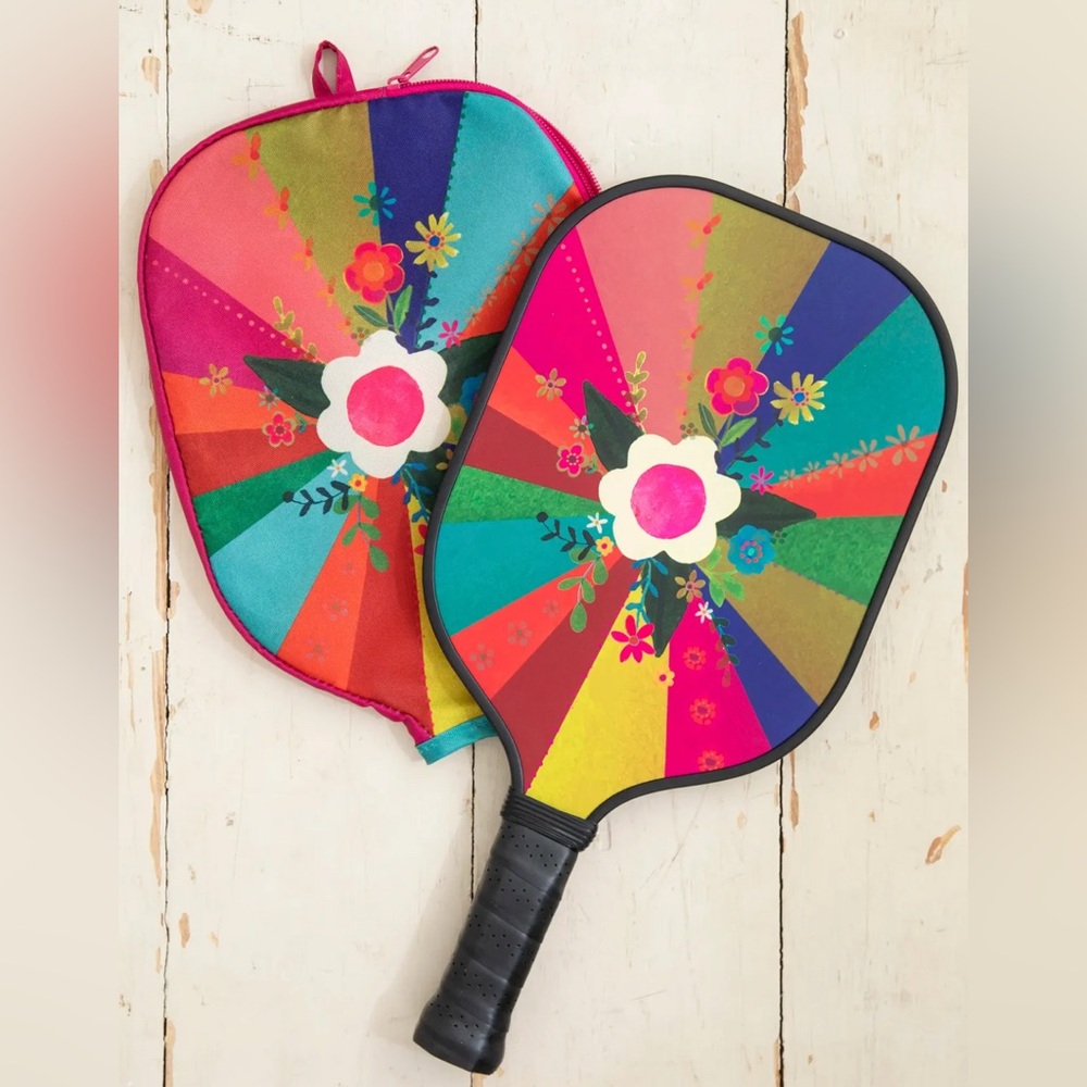 Natural Life Pickleball Paddle Rainbow Floral